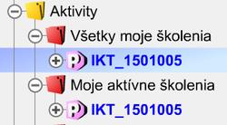  Školenia organizované používateľom v hlavnej štruktúre